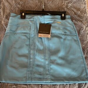 Marc New York Light Aqua Suede Mini Skirt